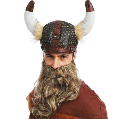 1 Casque de Viking effet cuir REF/23286 (Accessoire déguisement adulte)