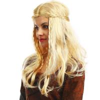 23292 accessoire deguisement perruque blonde demoiselle medievale viking