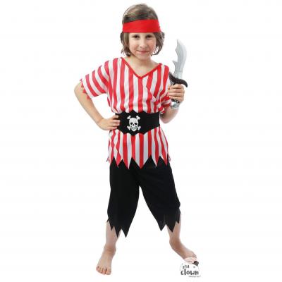Costume Pirate rouge 7/9 ans REF/23299 (Déguisement enfant garçon)