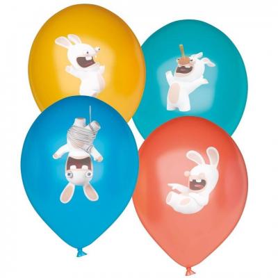 23344 ballon latex lapins cretins multicolores 30cm