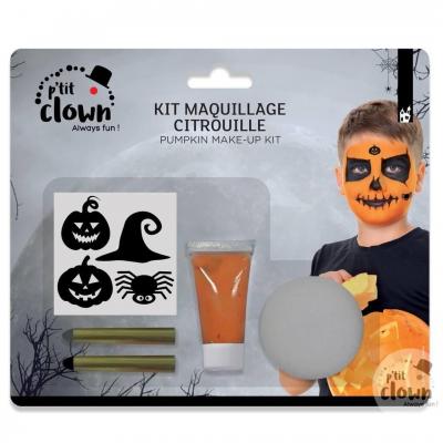 1 Kit maquillage Halloween enfant avec stickers: Citrouille REF/23598