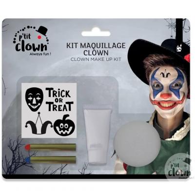 1 Kit maquillage Halloween enfant avec stickers: Clown REF/23601