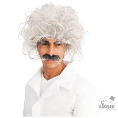 1 Perruque avec moustache et sourcils Einstein REF/23609 (Accessoire déguisement adulte)