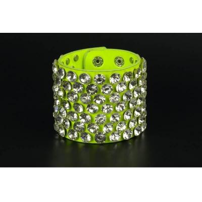 1 Bracelet Punk vert néon REF/250075 (Accessoire déguisement adulte)