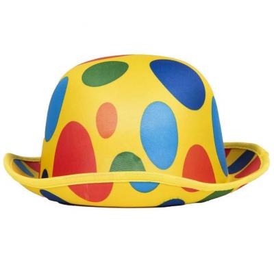 1 Chapeau melon de clown multicolore REF/28061 (Accessoire déguisement adulte)