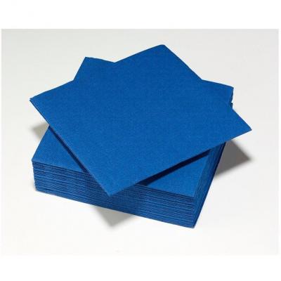 3414 serviette coktail ouate micro gauffree bleu 25cm