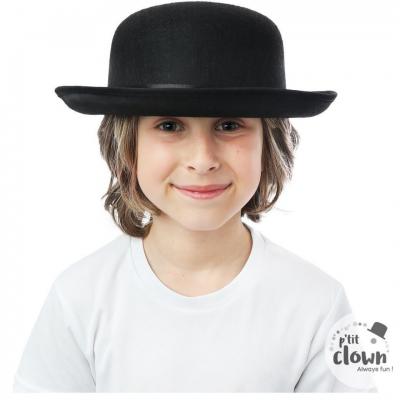 1 Chapeau melon noir en feutre REF/35161 (Accessoire déguisement enfant)