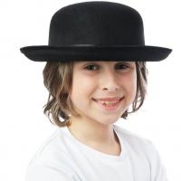 35161 accessoire deguisement chapeau melon noir feutre enfant