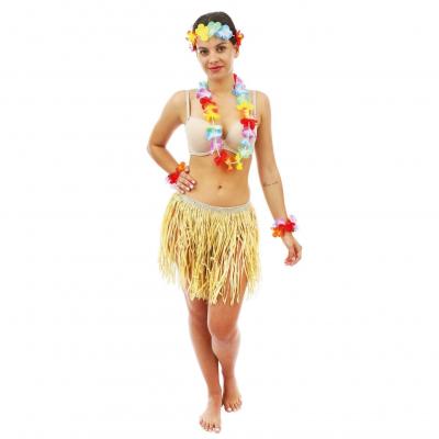 1 Set Hawaïen avec fleurs (collier, bandeau et bracelets) REF/52416 (Accessoire déguisement adulte)
