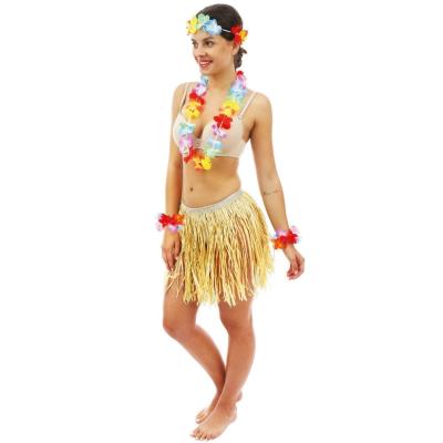 52416 accessoire deguisement set hawaien avec fleurs multicolores