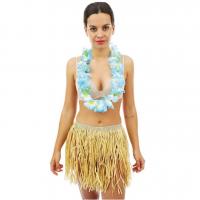 57006 collier hawaien bleu accessoire de deguisement