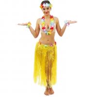 57350 accessoire de deguisement jupe hawaienne jaune adulte 80cm