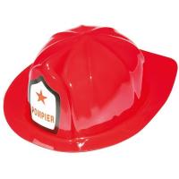 60100 accessoire deguisement casque rouge de pompier adulte