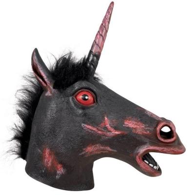 1 Masque adulte intégral Licorne sanglante REF/60319 (Accessoire de déguisement Halloween)