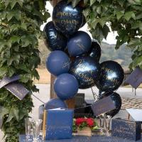 6238 ballon joyeux anniversaire aluminium bleu marine dore or metallise