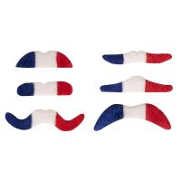 62530 accessoire de deguisement france moustache tricolore bleu blanc et rouge