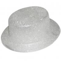 63551 accessoire de deguisement chapeau argent haut de forme plastique paillete