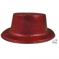 63552 accessoire deguisement chapeau haut de forme plastique paillete rouge