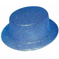 63554 accessoire de deguisement chapeau bleu haut de forme plastique paillete