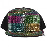 66640 accessoire deguisement casquette noire multicolore et bling bling