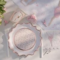 6698 assiette rose gold et blanche avec decoration roses