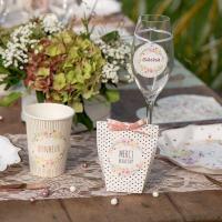 7386 contenant boite fleurie merci champetre decoration dragee