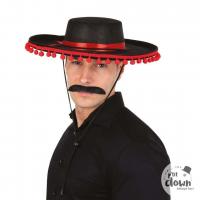 75300 accessoire de deguisement chapeau espagnol noir et rouge