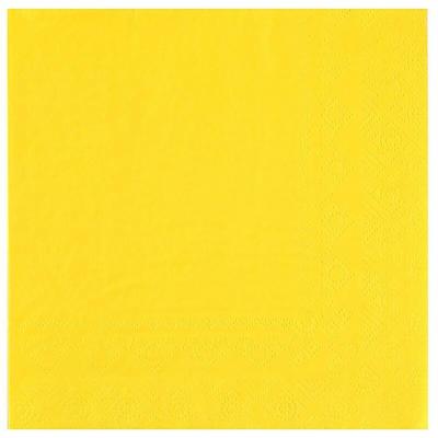 7641 serviette cocktail papier 3 plis jaune