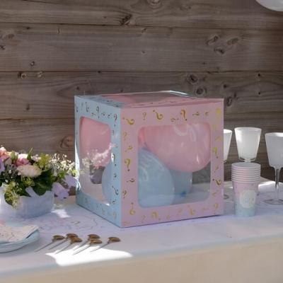 7657 decoration gobelet carton gender reveal fille garcon boy girl rose bleu dore or