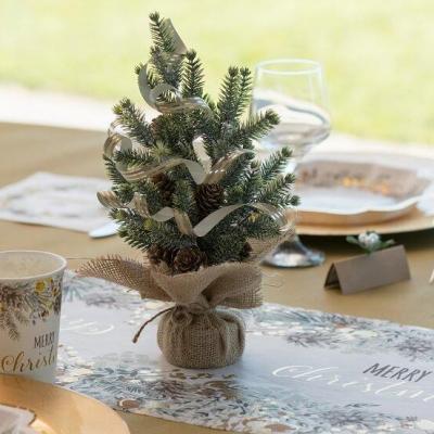 7759 decoration centre de table sapin pot