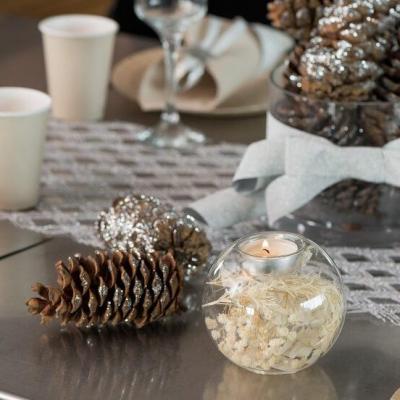 7817 decoration de noel photophore boule en verre