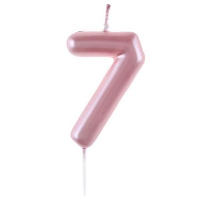 7859 bougie anniversaire rose chiffre 7