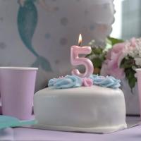 7859 decoration gateau bougie anniversaire rose chiffre 5