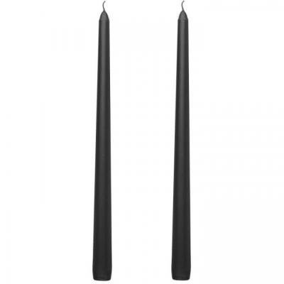 2 Bougies noires flambeau 30 cm REF/80294-10