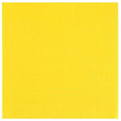 25 Serviettes de table en papier jaune 16.5 x 16.5 cm REF/8083 (18 gr/m²)