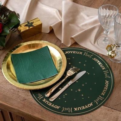 8083 serviette de table papier vert fonce sapin