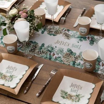 8131 chemin de table noel decoration nature champetre