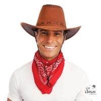 82010 accessoire de deguisement chapeau cowboy marron nubuck adulte