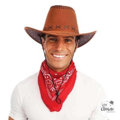 1 Chapeau de Cowboy marron style Nubuck REF/82010 (Accessoire déguisement adulte)