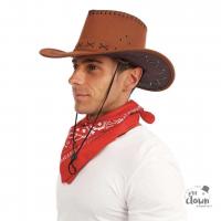 82010 accessoire de deguisement chapeau cowboy marron style nubuck adulte