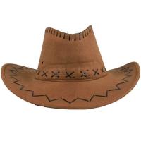 82010 accessoire de deguisement chapeau de cowboy marron style nubuck adulte