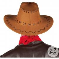 82010 accessoire deguisement chapeau de cowboy marron nubuck adulte