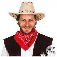 82011 accessoire de deguisement chapeau adulte cowboy style nubuck beige
