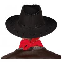 82012 accessoire deguisement adulte chapeau cowboy style nubuck noir