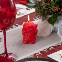 8263 decoration de table bougie pere noel rouge