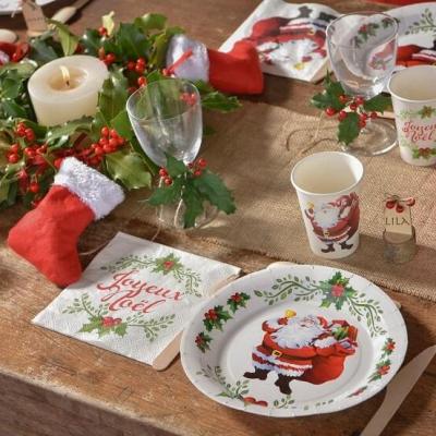 8278 decoration de table asiette pere noel