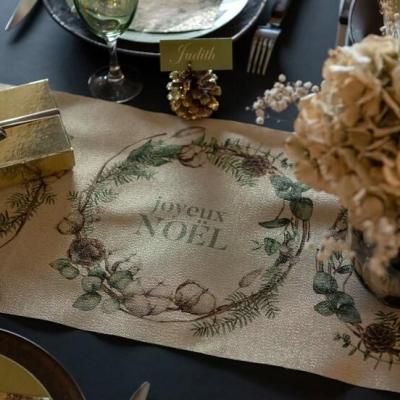 8291 decoration chemin de table noel nature champetre