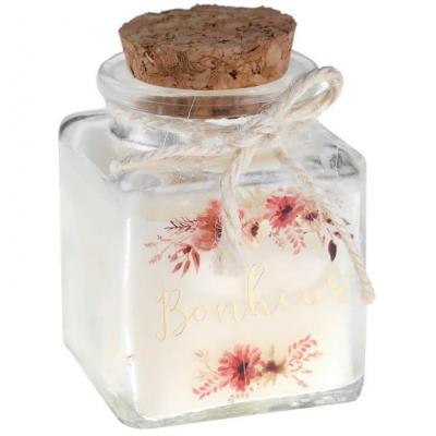 8330 decoration bougie bonheur floral