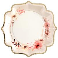 8333 assiette en carton jetable floral champetre 22cm