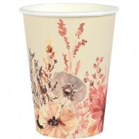 8334 verre carton jetable nature champetre floral